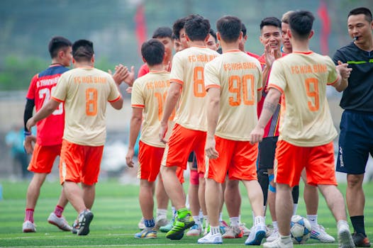 referee interacting with players