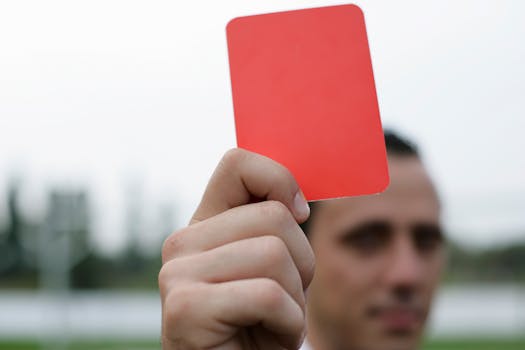 Soccer referee making a call