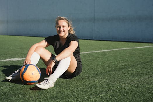 Soccer player in a small league match