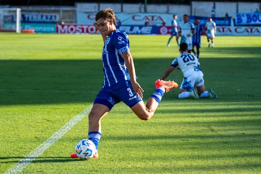 soccer player with nutritious food