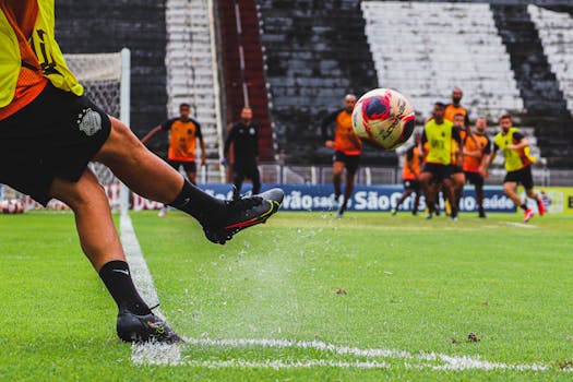 players practicing ball control