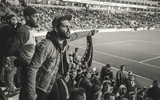 soccer stadium with cheering fans