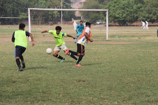 competitive youth soccer match