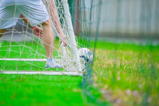 Soccer scoring action